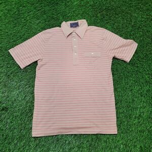 VTG 70s Finalist Dagger Collar Knit Polo Mens XS Horizontal Stripe